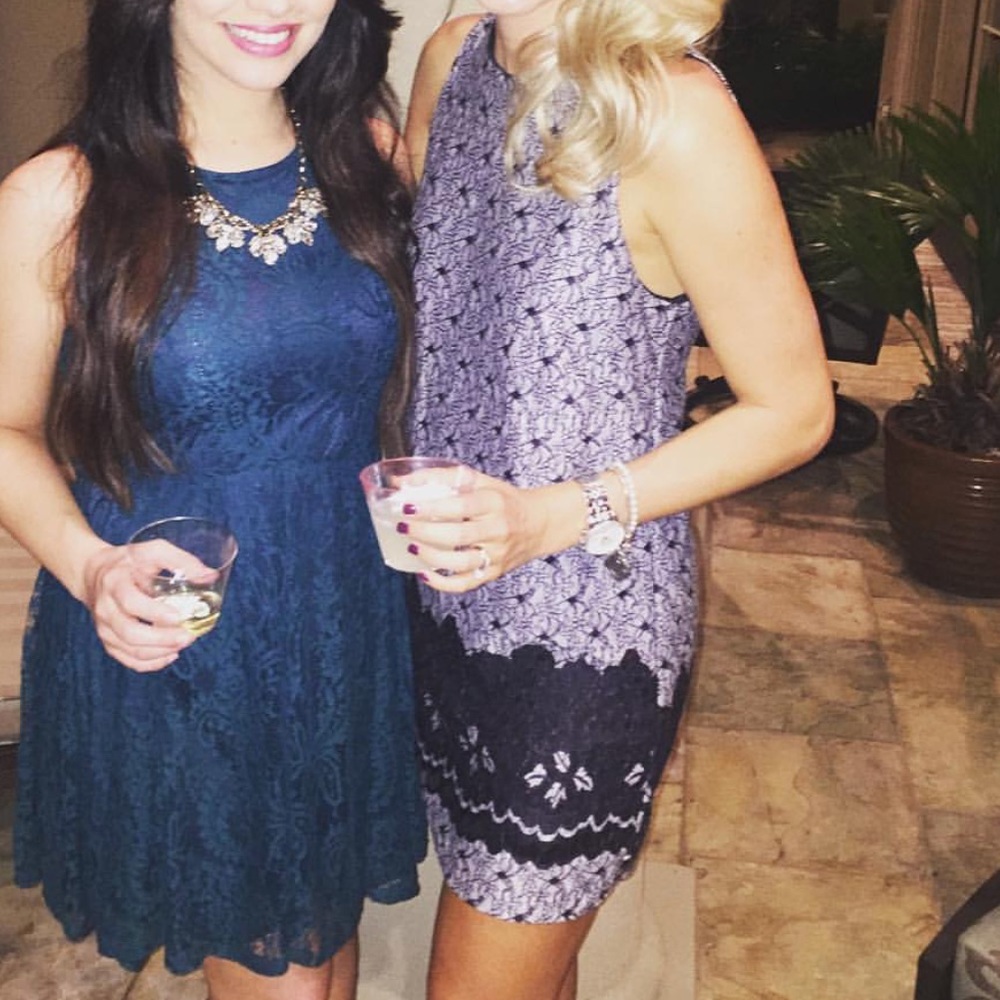 Jella Couture Black/White Dress w/Lace Look